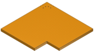 Arbeitsplatte 1000 Ecke 90°