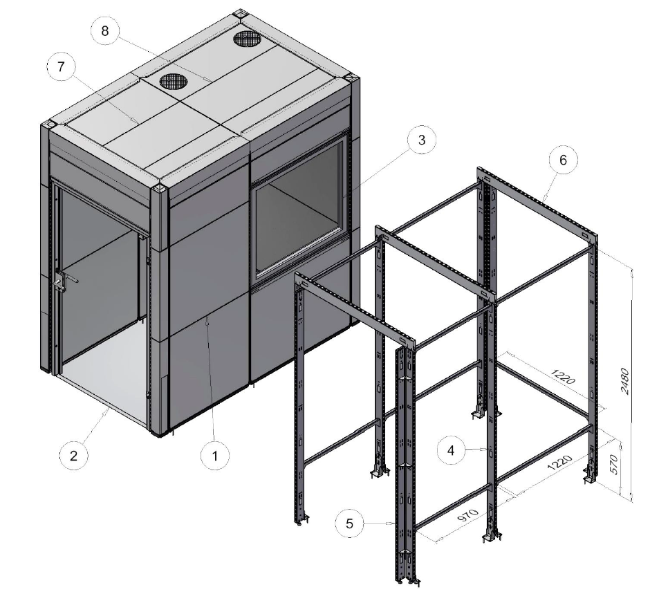 Schallschutzkabine V2 incl. LED Licht